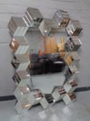 A contemporary all glass cube framed mirror (a/f)