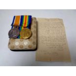 Two WWI medals comprising Victory Medal and Campaign Medal awarded to Gnr. E.