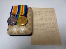 Two WWI medals comprising Victory Medal and Campaign Medal awarded to Gnr. E.