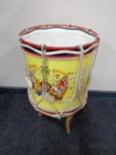 A wooden occasional table in the form of a military drum 'The Buffs,