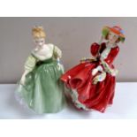 Two Royal Doulton figures, Top o' the Hill HN1834 and Fair Lady HN2193.