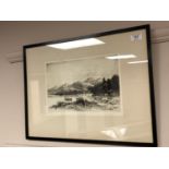 James McArdle : Loch Katrine, drypoint etching, signed and titled in pencil, with margins,
