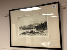 James McArdle : Loch Katrine, drypoint etching, signed and titled in pencil, with margins,