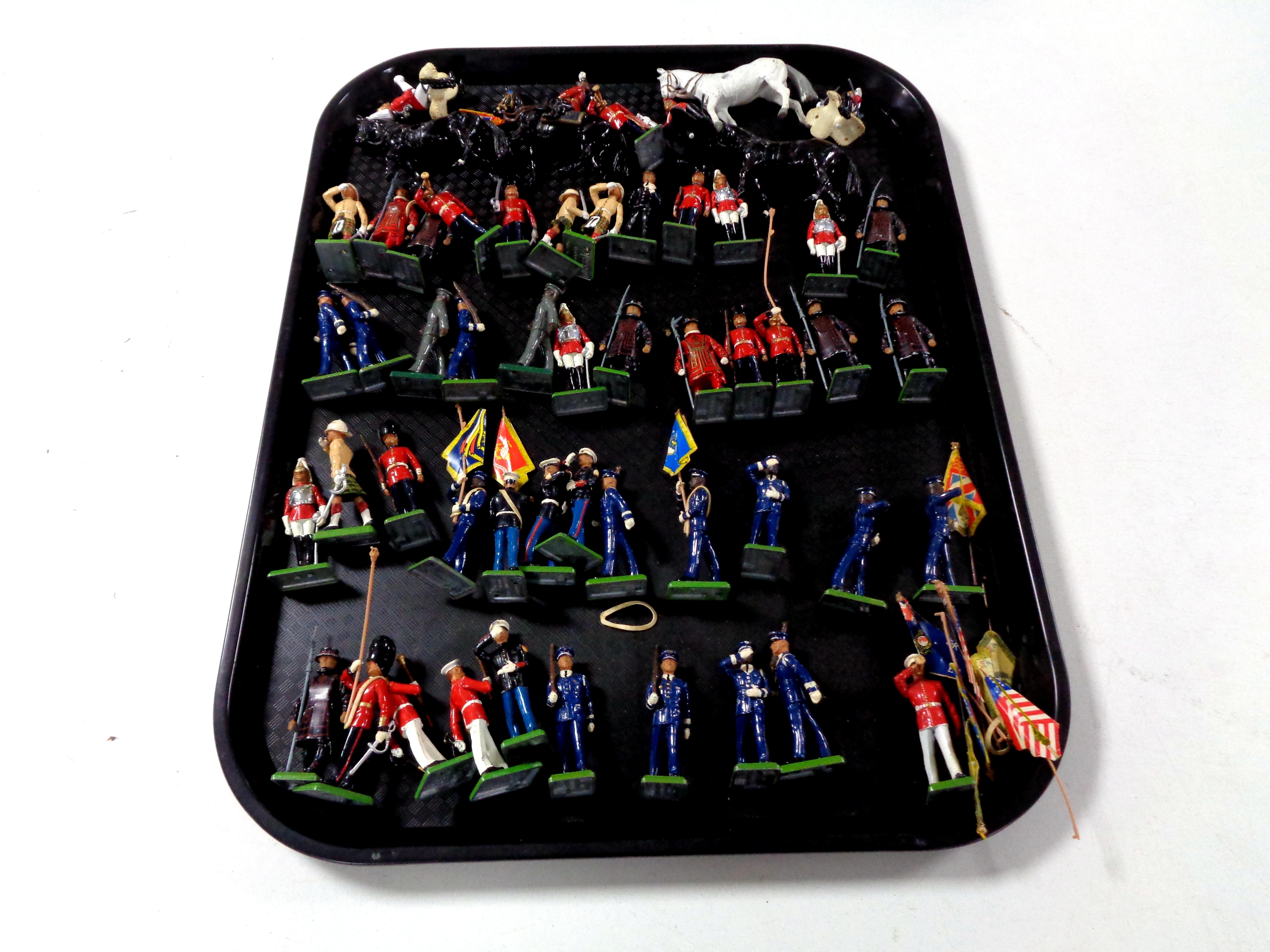 A tray of Britains military figures