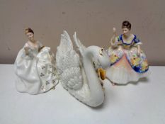 Two Royal Doulton figures Christine HN 2792 and My Love HN 2339,