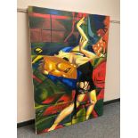 20th century school : Theatrical dancer, oil on canvas,