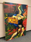 20th century school : Theatrical dancer, oil on canvas,