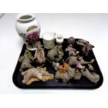 A tray of miscellany to include Portmeirion and Aynsley vase, Royal Worcester hand-painted mug,
