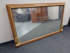 A 19th century oak and gilt overmantel mirror