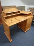 A pine computer desk