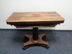 A William IV rosewood turnover top card table