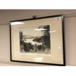 John Fullwood : Oban (From Pulpit Hill), drypoint etching, signed and titled in pencil,