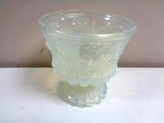 A French pressed glass bon bon dish, probably Etling,