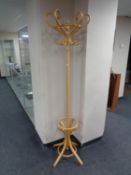 A bentwood hat and coat stand