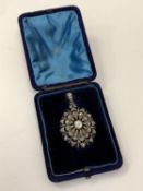 A late Victorian diamond set pendant/brooch, the main body set with 73 old-cut diamonds,