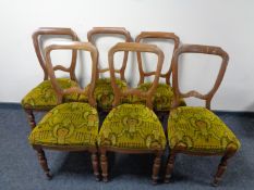 A set of six 20th century beech dining chairs