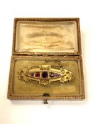 A late Victorian 9ct gold gem set brooch CONDITION REPORT: 4.