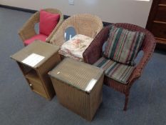 Three loom chairs,