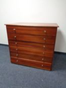 A 20th century stained plywood six drawer plan chest