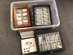 Three watch display boxes,