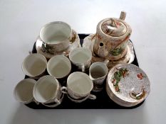 A tray containing approximately 39 pieces of Phoenix ware tea china