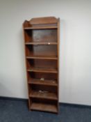 A set of pine open bookshelves