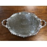 An impressive Victorian silver twin-handled tray, Charles Boyton II, London 1895,