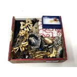 A box of a collection of costume jewellery,