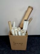 A box containing a quantity of rolled ordinance survey maps