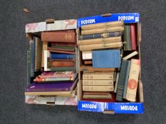 Two boxes containing antiquarian volumes to include Shakespeare,