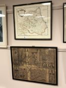 Two maps depicting Durham and Lancaster,