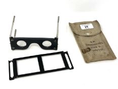 A WWII British Air Ministry Issued Type D. stereoscope Model 14B/746 in original case.