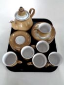 A tray containing 19 pieces of Denby stoneware tea china