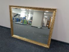 A Victorian style gilt bevelled over mantel mirror