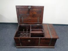 A metal bound hardwood chest,