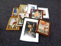 A box of pinup style prints