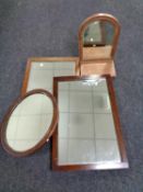 Four various antique mirrors