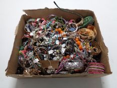 A box containing a very large quantity of costume jewellery