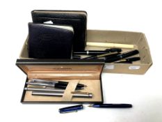 A collection of pens including Conway Stewart fountain pen with 14ct gold nib,