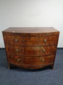 A Victorian mahogany bow fronted three drawer chest