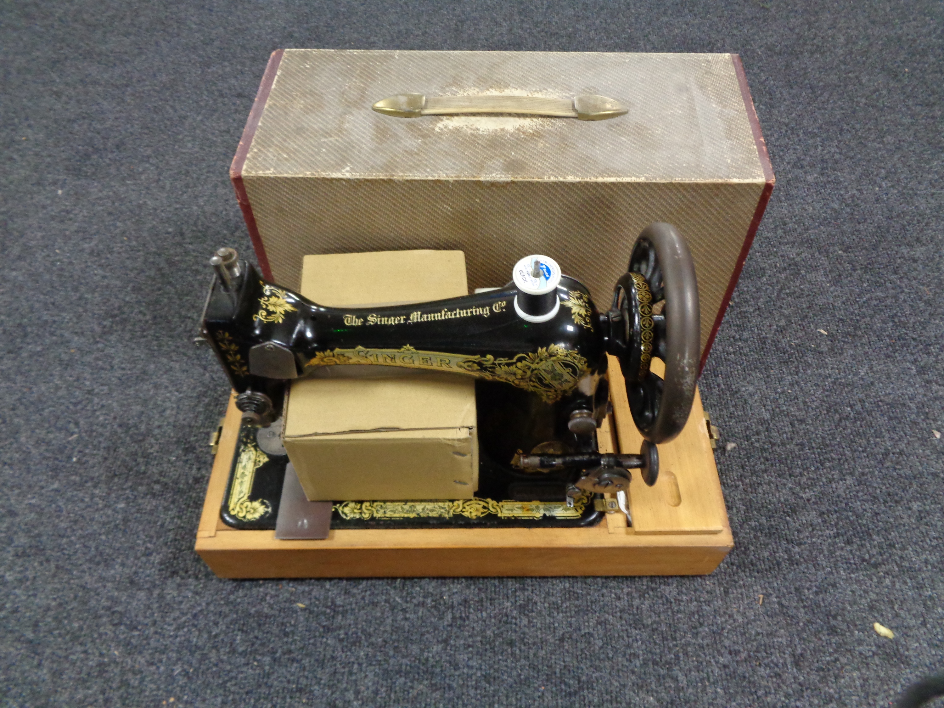 A vintage Singer hand sewing machine