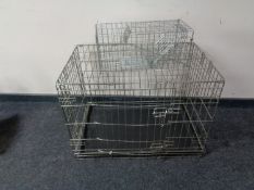 Two metal pet cages,