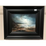 Chris and Steve Rocks : Carefree Days II, oil on canvas, signed, 39 cm x 29 cm, framed,