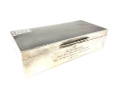A large silver cigarette case with Northern Conservative Agents inscription