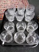 Six Edinburgh Crystal whiskey tumblers and a six further crystal tumblers