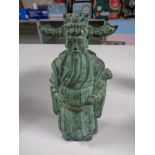 A Chinese bronze figure of an emperor,