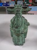 A Chinese bronze figure of an emperor,