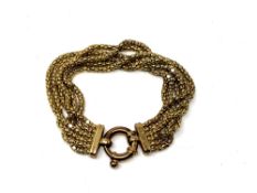 A gold plated silver bracelet