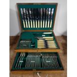 An Edwardian canteen of Robert Mosely Sheffield plated cutlery, double layered,