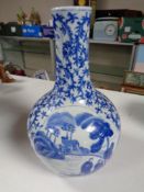 A blue and white glazed pottery Chinese bulbous vase, height 32 cm,